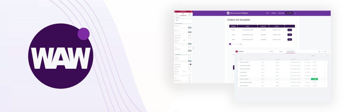 WAW addons and extensions as Elementor templates